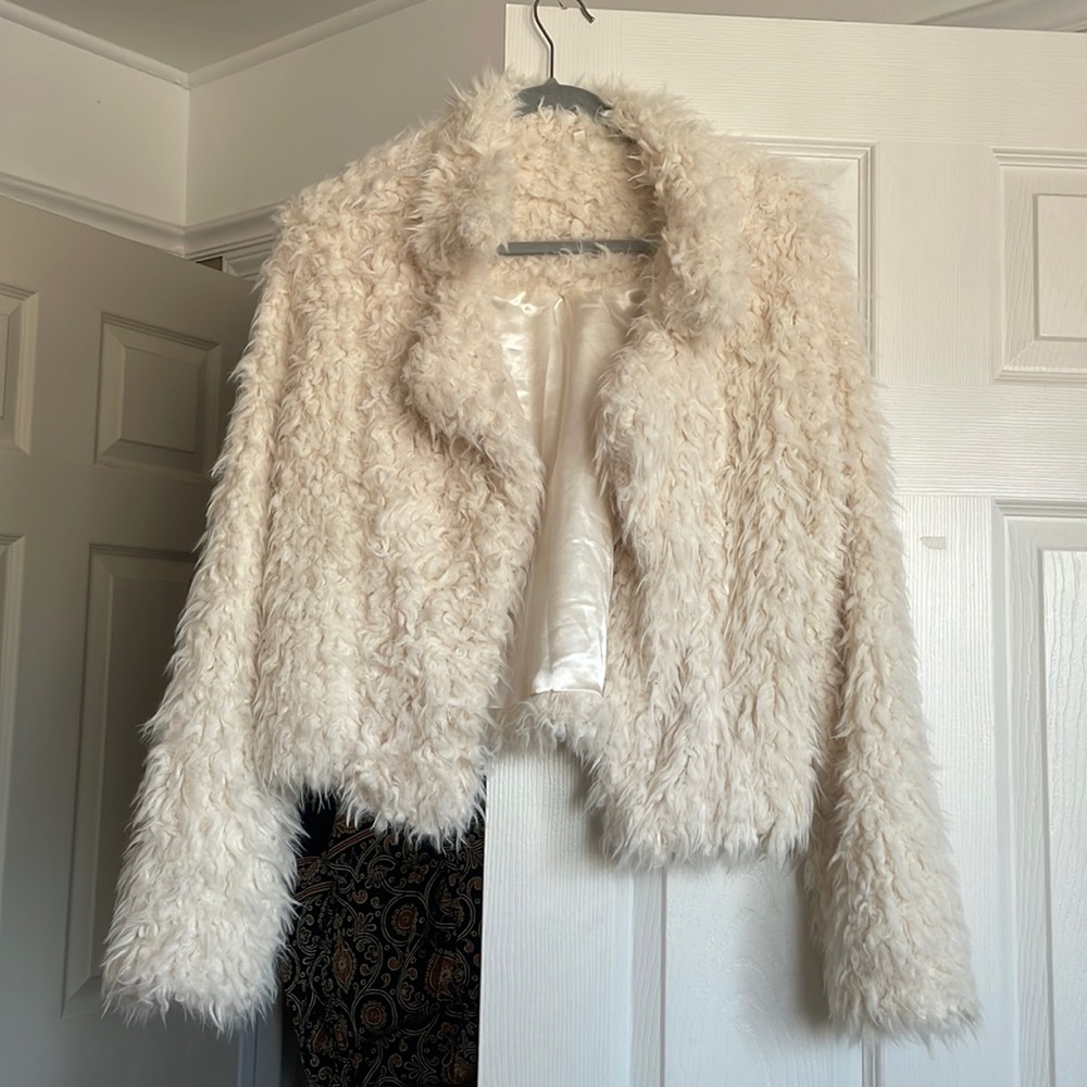 Cropped Faux Fur Coat